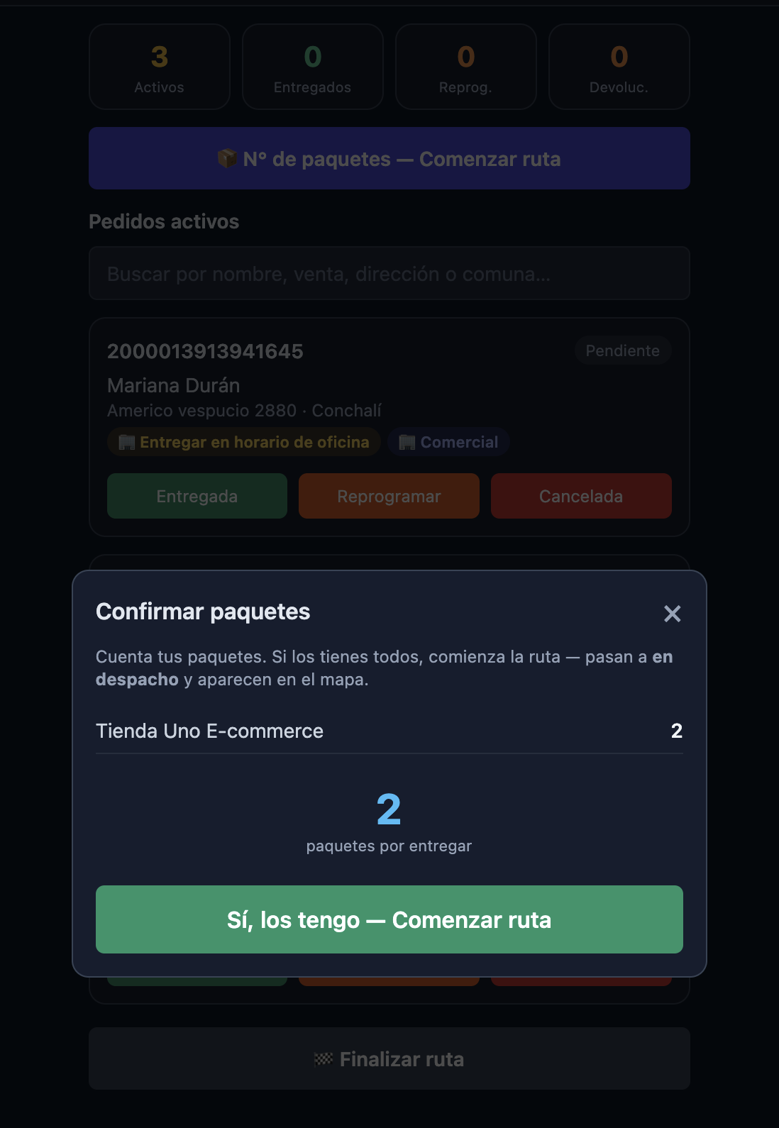App del chofer